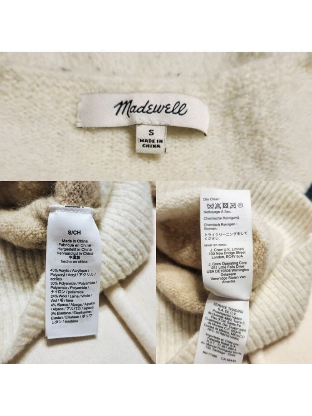 Madewell Beige Tan Wool Blend Sweater Small - Picture 9 of 10